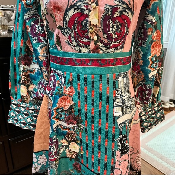 * RARE Dalia MacPhee Floral Baroque Print Shirt Dress Size S - Picture 5 of 16